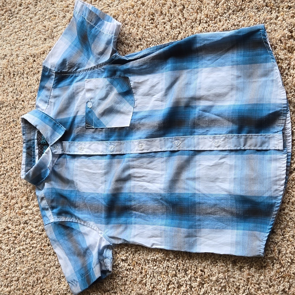 Bold Blue, short sleeve button down,  like new, size 6